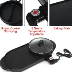 Elektrischer Grill-Hotpot - Antihaft-Grillherd
