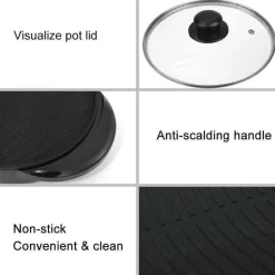 Elektrischer Grill-Hotpot - Antihaft-Grillherd