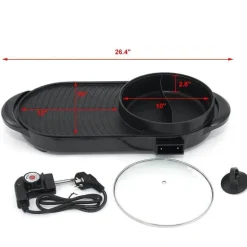 Elektrischer Grill-Hotpot - Antihaft-Grillherd