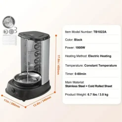 Elektrischer Shawarma-Grill – Vertikaler Edelstahl-Arbeitsplattenkocher