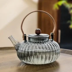 Elektrisches Teekannen-Set aus Klarglas – Moderner Wasserkocher mit Sieb