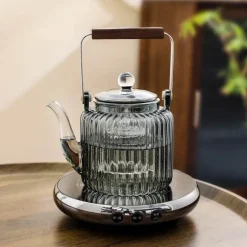 Elektrisches Teekannen-Set aus Klarglas – Moderner Wasserkocher mit Sieb