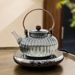 Elektrisches Teekannen-Set aus Klarglas – Moderner Wasserkocher mit Sieb