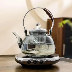 Elektrisches Teekannen-Set aus Klarglas – Moderner Wasserkocher mit Sieb