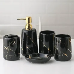 Emperador Marble Bathroom Decor - Elegant Stone Accents