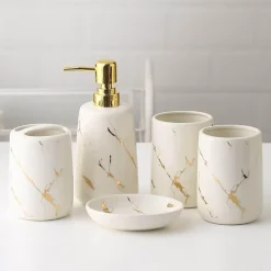 Emperador Marble Bathroom Decor - Elegant Stone Accents