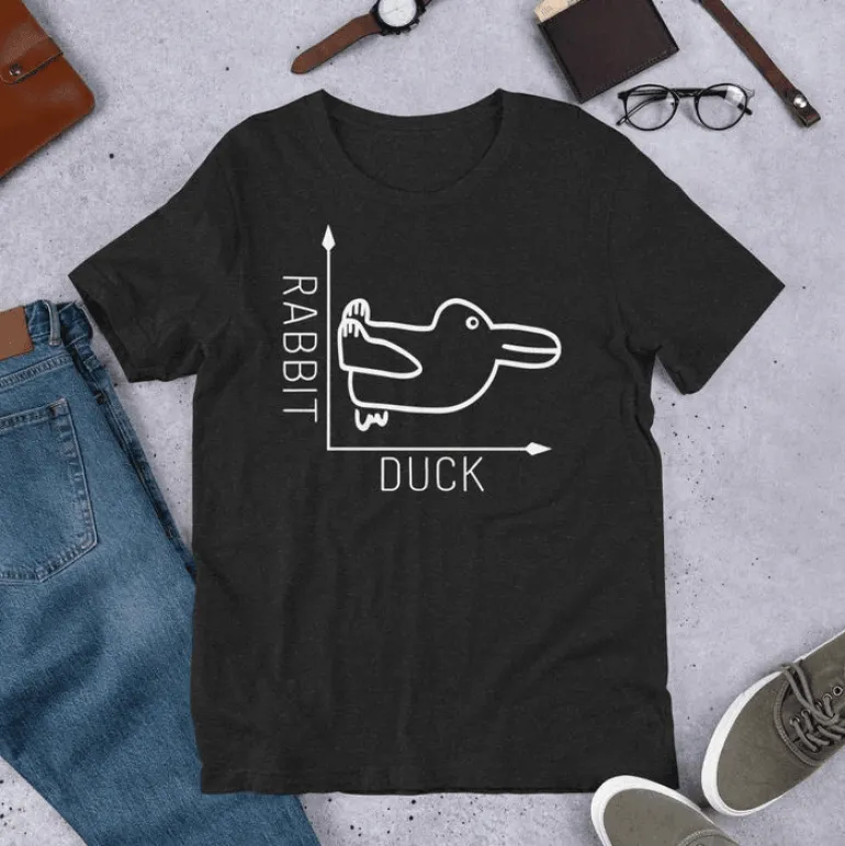 Ente Kaninchen Mathe T-Shirt - Lustiges Waage-Design
