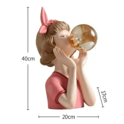 Entzückende Mädchenfigur aus Kunstharz – niedlicher Akzent für die Inneneinrichtung