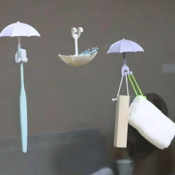 3er Set süßer Regenschirm-Zahnbürstenhaken