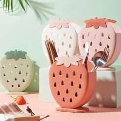 Erdbeer-Besteck-Organizer – süßes Küchen-Aufbewahrungsset, 2-teilig