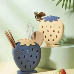 Erdbeer-Besteck-Organizer – süßes Küchen-Aufbewahrungsset, 2-teilig