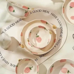 Erdbeer-Nudelschüssel aus Keramik – 20,3 cm, hübsches, verbrühungshemmendes, süßes Design