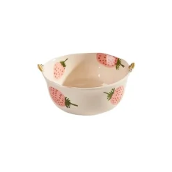 Erdbeer-Nudelschüssel aus Keramik – 20,3 cm, hübsches, verbrühungshemmendes, süßes Design