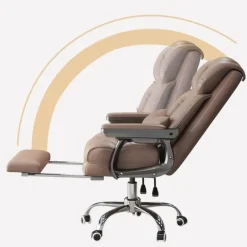 Ergonomic Leather Office Chair - Adjustable Comfy Seating