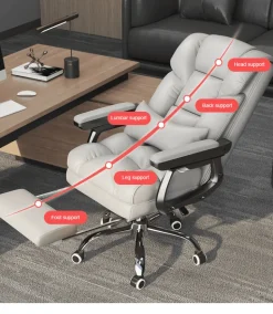 Ergonomic Leather Office Chair - Adjustable Comfy Seating