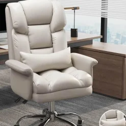 Ergonomic Leather Office Chair - Adjustable Comfy Seating