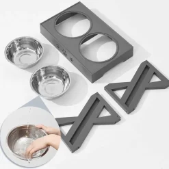 Erhöhter, verstellbarer Futternapf für Haustiere – Ständer für Hunde- und Katzennäpfe