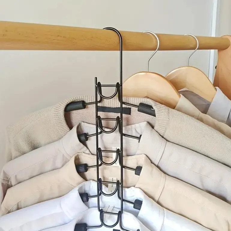 2er-Pack 5-stufige Metallbügel – Platzsparender, faltbarer Organizer