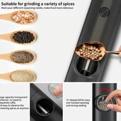 2er-Set elektrische Salz- und Pfeffermühlen – batteriebetrieben