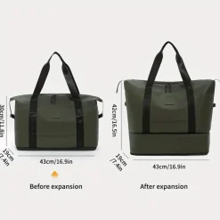 Erweiterbare Reisetasche, wasserabweisend, leicht, mit Schuhfach