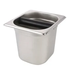 Espresso-Abklopfbehälter aus Edelstahl zur einfachen Entsorgung des Kaffeesatzes