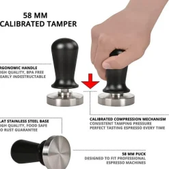 Espresso-Tamper aus Edelstahl – professionelles Barista-Werkzeug, 51–53 mm, flache Basis