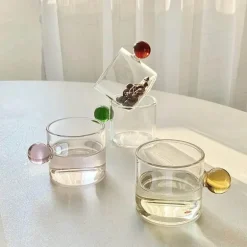 Espressotassen-Set aus Glas – 110 ml Kaffeebecher mit Untertassen