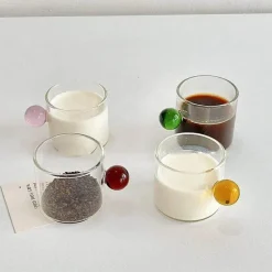 Espressotassen-Set aus Glas – 110 ml Kaffeebecher mit Untertassen