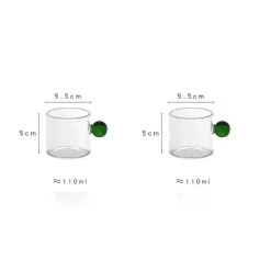 Espressotassen-Set aus Glas – 110 ml Kaffeebecher mit Untertassen