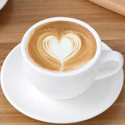 Espressotassen-Set mit Untertasse aus weißem Porzellan – Kaffeetassen aus Keramik