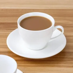 Espressotassen-Set mit Untertasse aus weißem Porzellan – Kaffeetassen aus Keramik