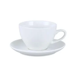Espressotassen-Set mit Untertasse aus weißem Porzellan – Kaffeetassen aus Keramik