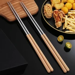 Essstäbchen aus Edelstahl – wiederverwendbares Metallgeschirr für Nudel-Hot Pot