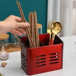 Essstäbchenhalter aus Edelstahl – Abtropfgestell mit 2 Gittern