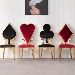 Esszimmerstuhl aus Edelstahl – Luxuriöses Spielkartendesign