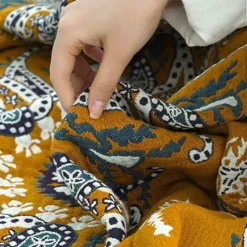 Ethnische Baumwolldecke & Überwurf – Boho Floral Gauze Sommerdecke
