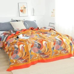 Ethnische Baumwolldecke & Überwurf – Boho Floral Gauze Sommerdecke