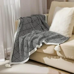 Ethnische Strickdecke - Gemütliches Sofadekor