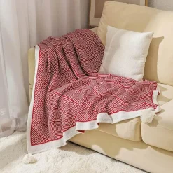 Ethnische Strickdecke - Gemütliches Sofadekor