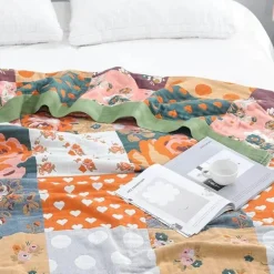 Europäische Baumwollgaze-Überwurfdecke - Leichter Sofa- und Bettüberwurf