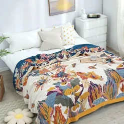 Europäische Baumwollgaze-Überwurfdecke - Leichter Sofa- und Bettüberwurf