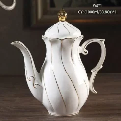 Europäisches Kaffeeservice aus Knochenporzellan – Tee und Kaffee aus Porzellan mit Goldeinlage