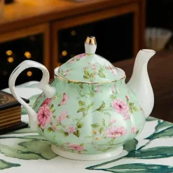 Europäisches Teekannenset aus Knochenporzellan – Hochwertiger Kaffeekessel aus Porzellan