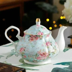 Europäisches Teekannenset aus Knochenporzellan – Hochwertiger Kaffeekessel aus Porzellan
