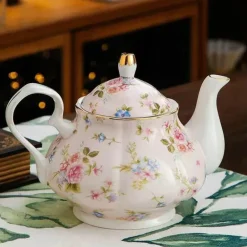 Europäisches Teekannenset aus Knochenporzellan – Hochwertiger Kaffeekessel aus Porzellan