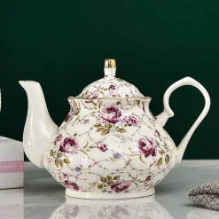 Europäisches Teekannenset aus Knochenporzellan – Hochwertiger Kaffeekessel aus Porzellan