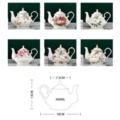 Europäisches Teekannenset aus Knochenporzellan – Hochwertiger Kaffeekessel aus Porzellan
