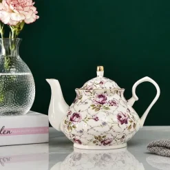 Europäisches Teekannenset aus Knochenporzellan – Hochwertiger Kaffeekessel aus Porzellan