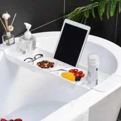 Expandable Bathtub Caddy - Luxury Bath Tray for Relaxation and Spa Experience