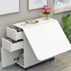 Extendable Rolling Storage Cart - Multifunctional Home Office Organizer
